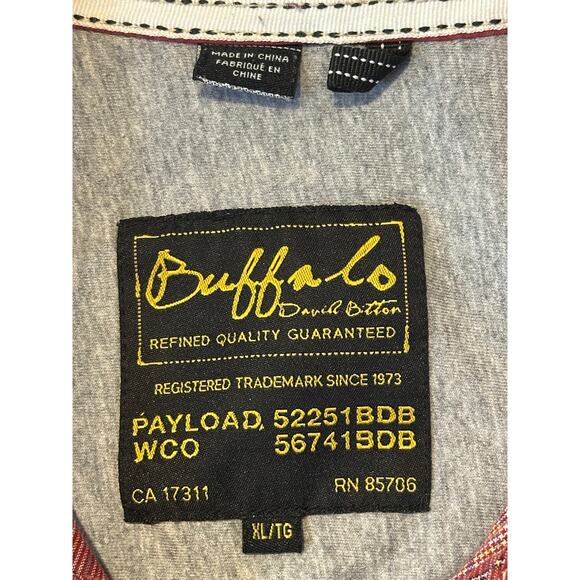 Buffalo DAVID BITTON Shirt Men's Size XL Button Down Red Plaid Western Cotton - Picture 8 of 8